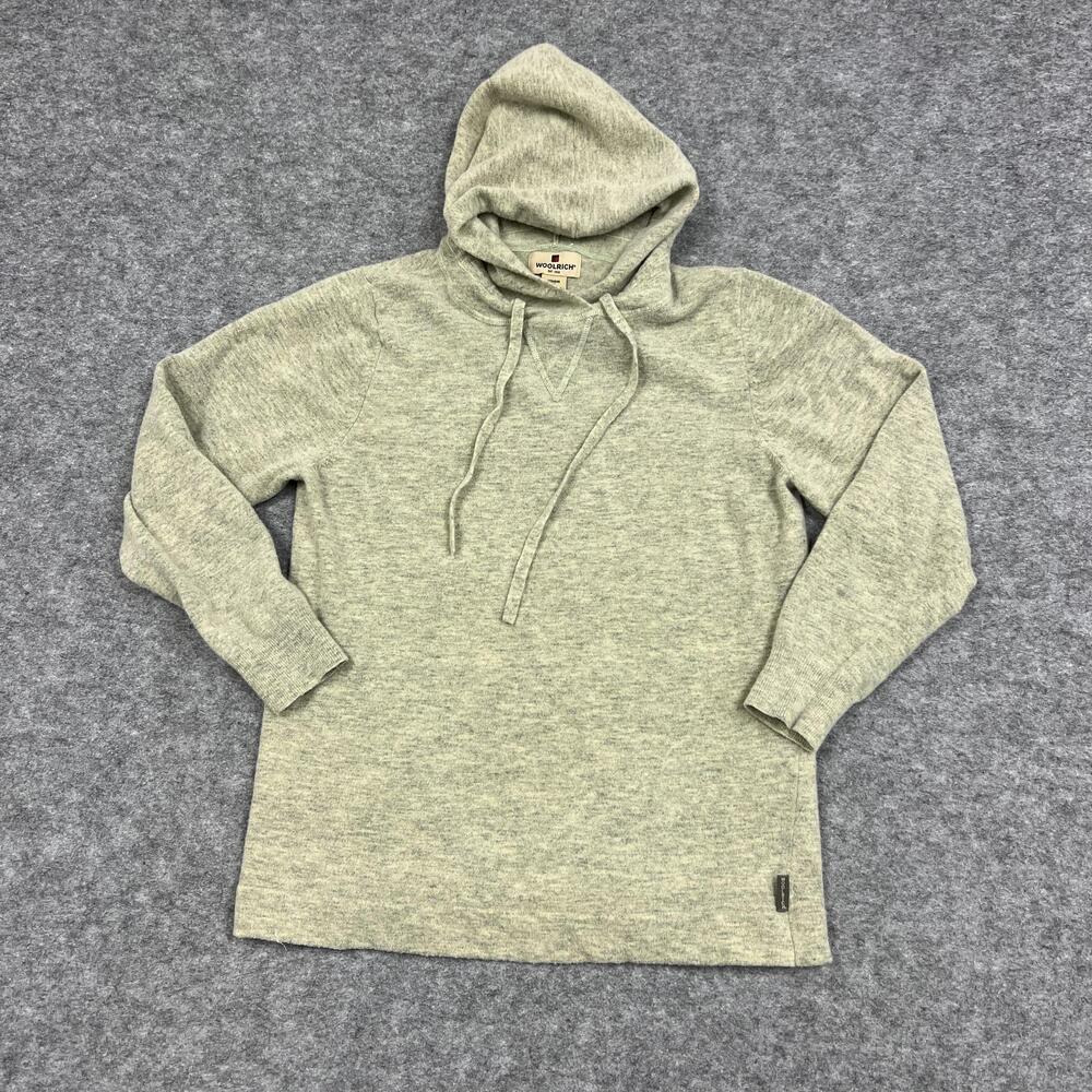Woolrich Hoodie Womens M Green Light Sage Heather Knit Pullover Hooded Raglan